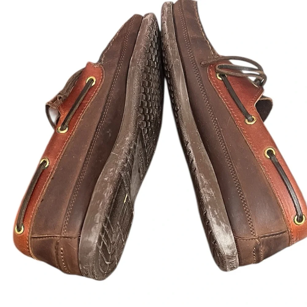 Dexter Navigator Leather Boat Shoes Mens 9 Brown Deck Shoes Preppy Coastal